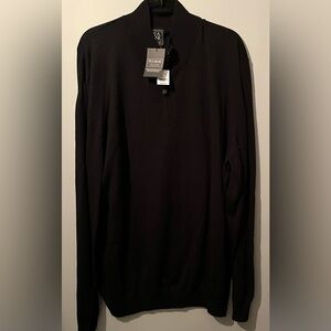 Jos. A. Bank Black Zip Collar Sweater. Merino wool. Size 4XLT. New with tags.